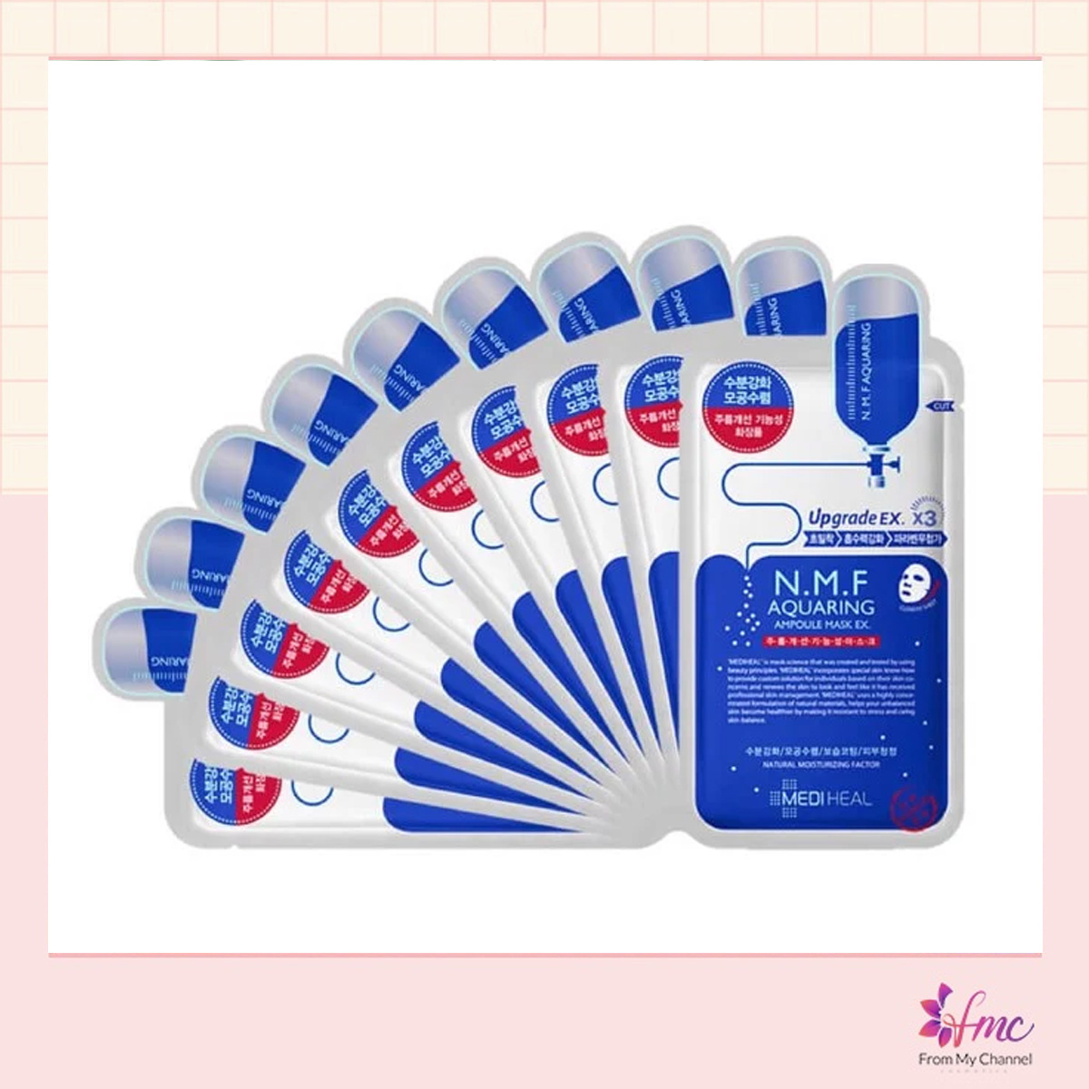 Mặt nạ dưỡng ẩm, kiềm dầu Mediheal N.M.F Aquaring Ampoule Mask Ex + Tặng 1 túi chườm giảm đau bụng