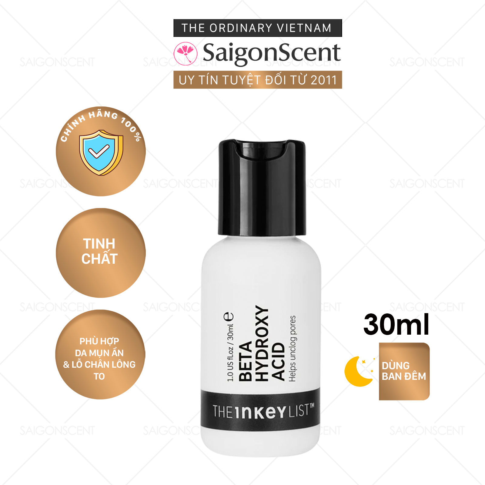 Tinh chất giảm mụn ẩn The INKEY List Beta Hydroxy Acid (BHA) (30ML)
