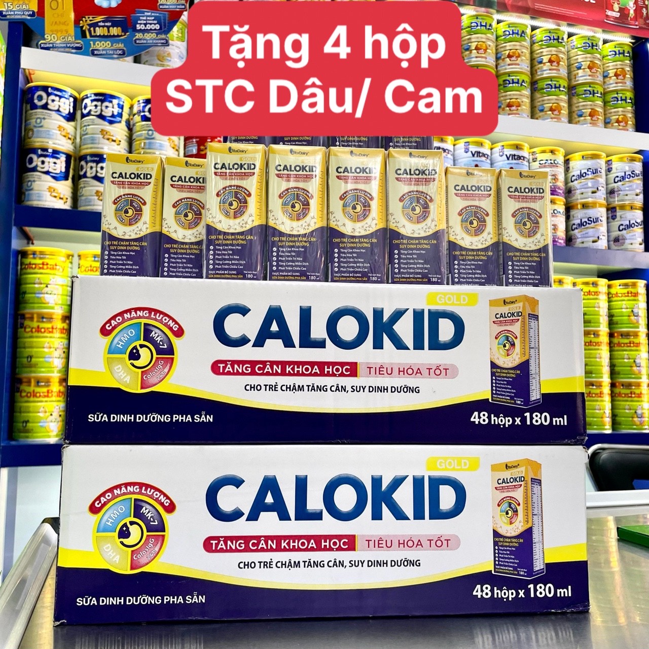(Tặng Quà Từ 2 Thùng)  Thùng 48 Hộp Sữa Bột Pha Sẵn Calokid 180ml (BIBISTORE)