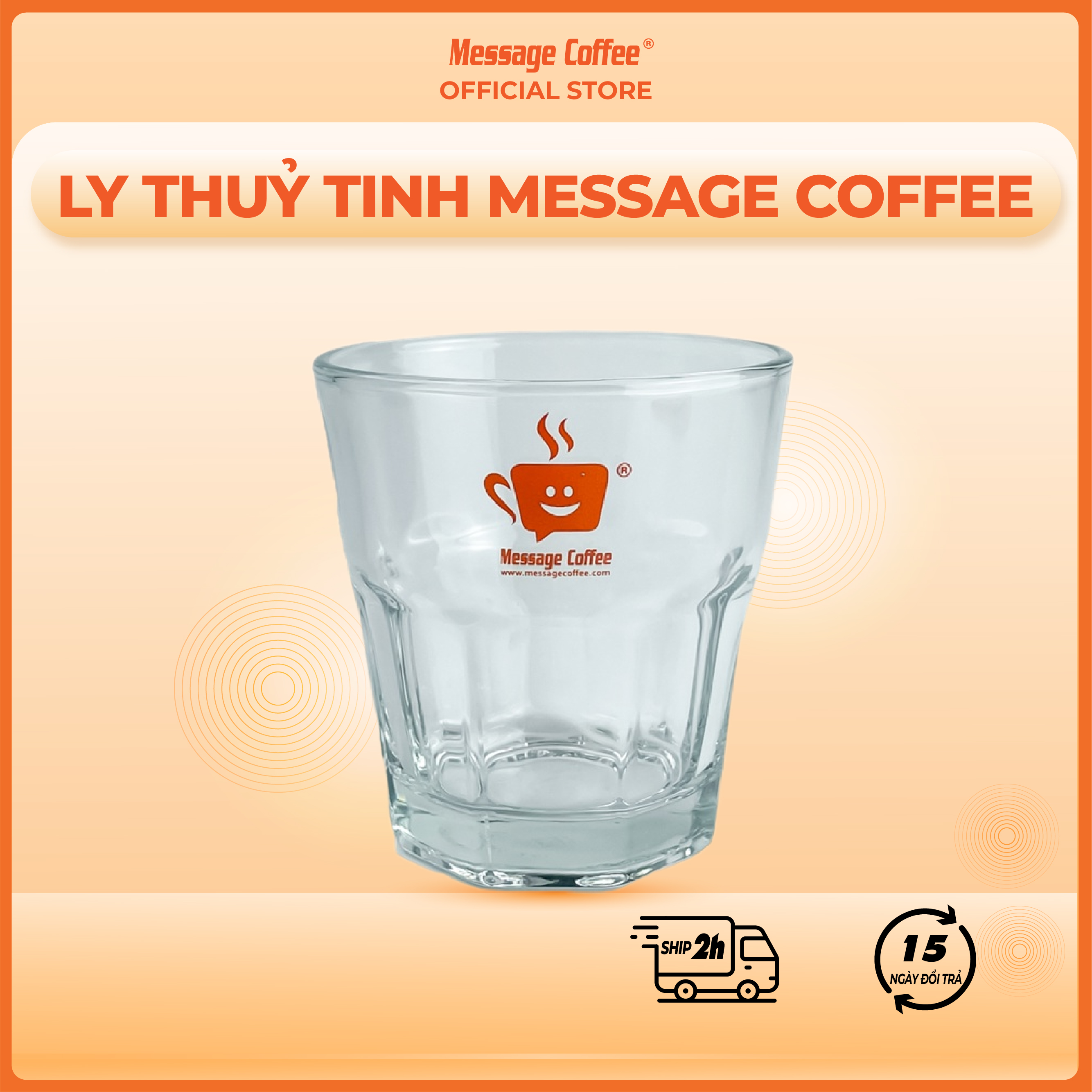 [QUÀ TẶNG KHÔNG BÁN] Ly thủy tinh logo Message Coffee
