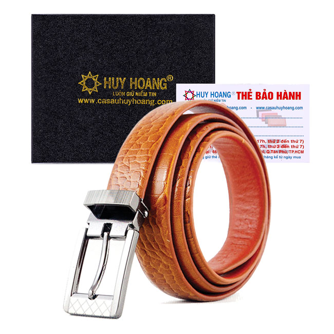 Dây thắt lưng nữ vân cá sấu màu da TH5120