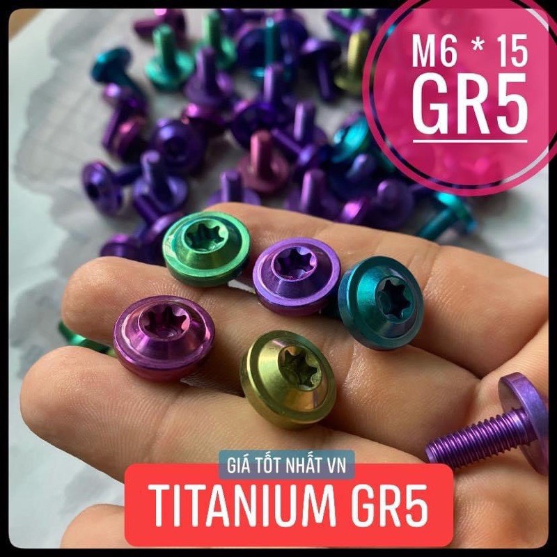 [HCM][ ỐC TITAN GR5 ] Ốc Titan GR5 M6 * 15 Dù To Gắn Dàn Áo ; Cate...