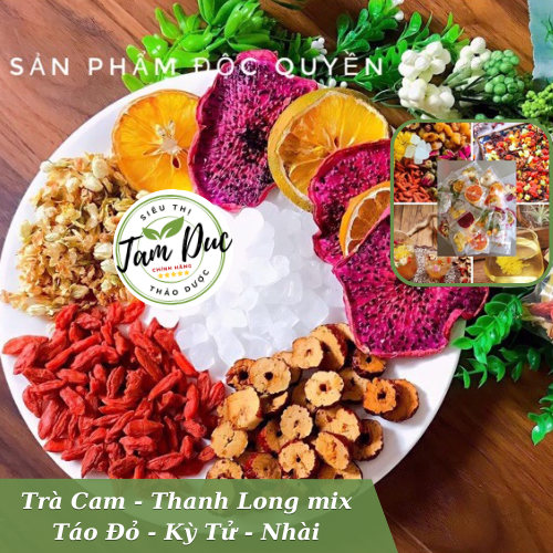[SALE] Trà Cam- Thanh Long mix Táo Đỏ-Kỳ Tử-Nhài