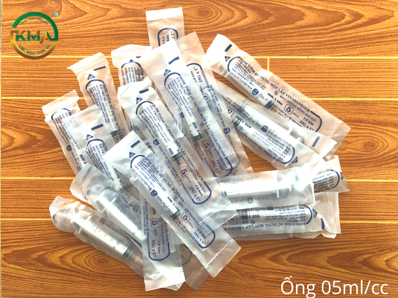 Ống chích sử dụng 1 lần 1ml/cc, 3ml/cc, 5ml/cc, 10ml/cc