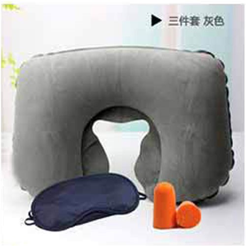 Bộ 3 món gối hơi du lịch, đủ màu (gối hơi, bịt tai, bịt mắt)