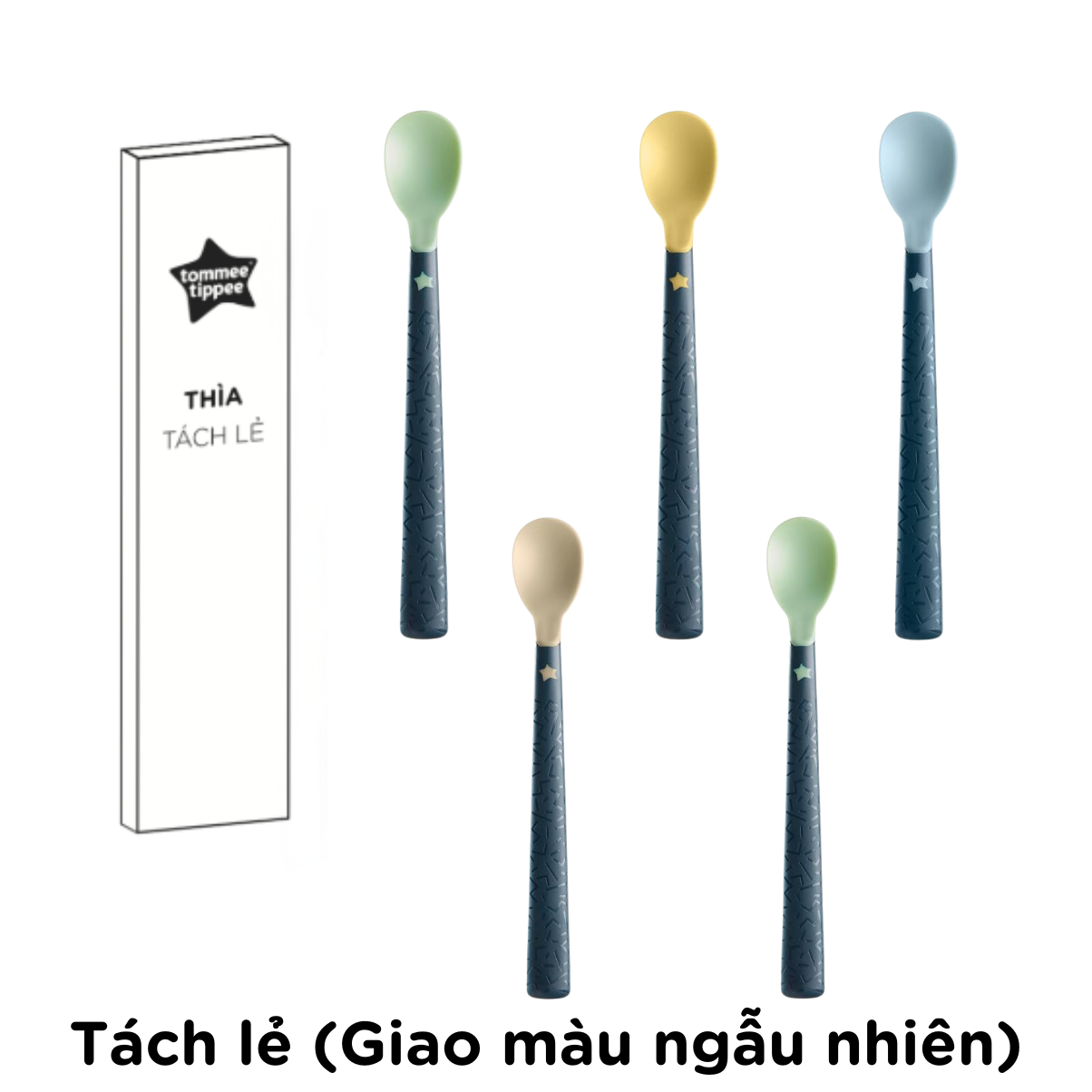 Tommee Tippee Softee Baby Feeding Spoons, for Babies from 4 Months - Set of 5 Spoons, Individual (Random Color Delivery)