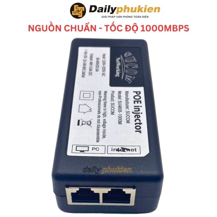 Adapter nguồn POE 48V 0.6A DC Sucom hàng xịn