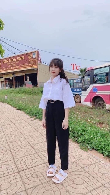 Áo Sơ Mi Tay Lỡ Túi Rộng Nữ