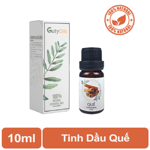 Tinh dầu quế nguyên chất Guty Oils đuổi muỗi, đuổi kiến và côn trùng hiệu quả, giúp làm ấm cơ thể, giảm mỡ bụng, xông phòng, chống say xe - Lọ 10ml