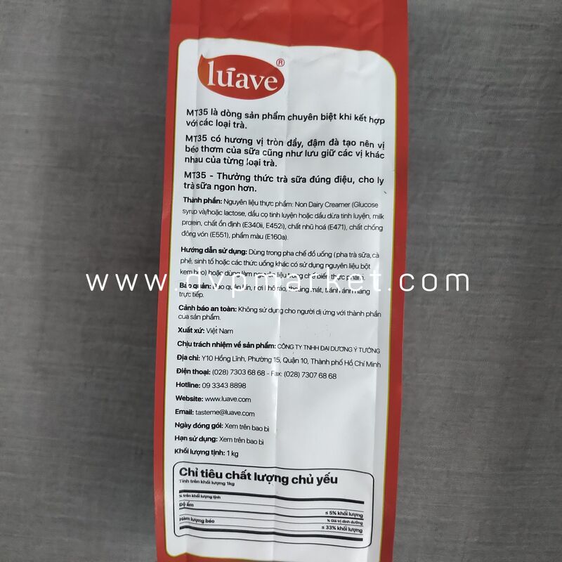 Bột Sữa pha nước uống, trà sữa,..Luave Mt35 (1Kg)