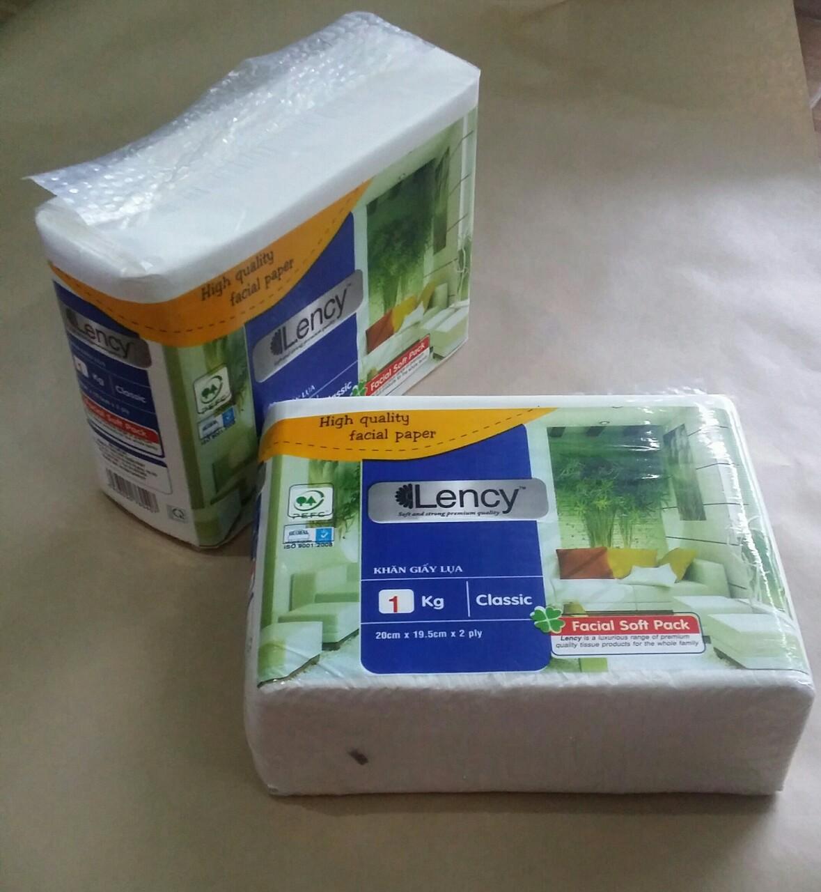 Combo 4 gói Khăn giấy lụa Lency gói tiết kiệm 1 kg ( 2 lớp )