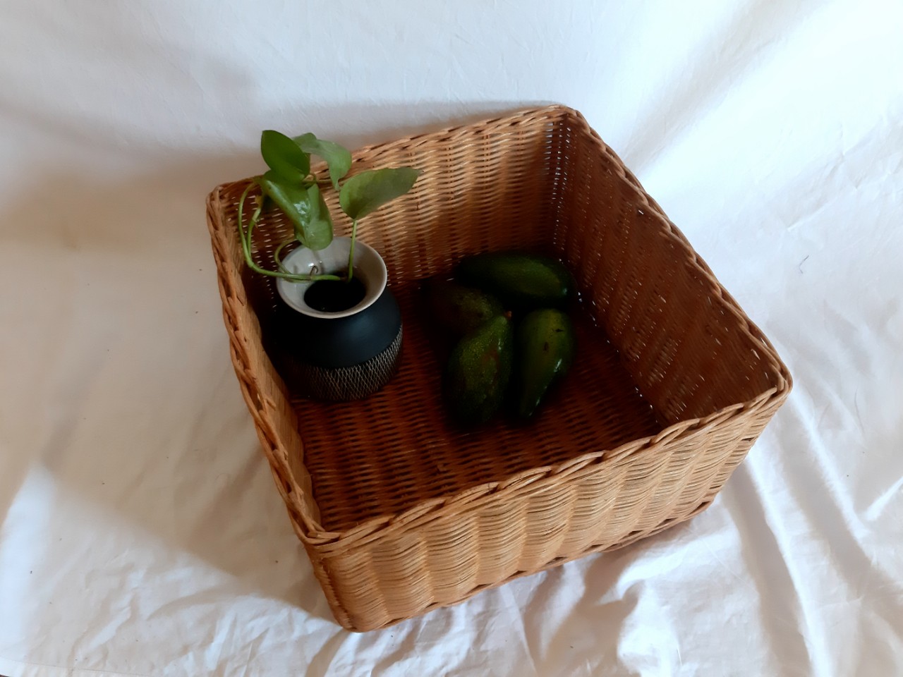 [Hàng Cao Cấp] Rổ mây hình vuông -  Rổ mây đựng đồ xinh xắn, có thể đựng nhiều đồ vật trong nhà như áo quần bẩn , đồ chơi của bé, rổ mây đa năng