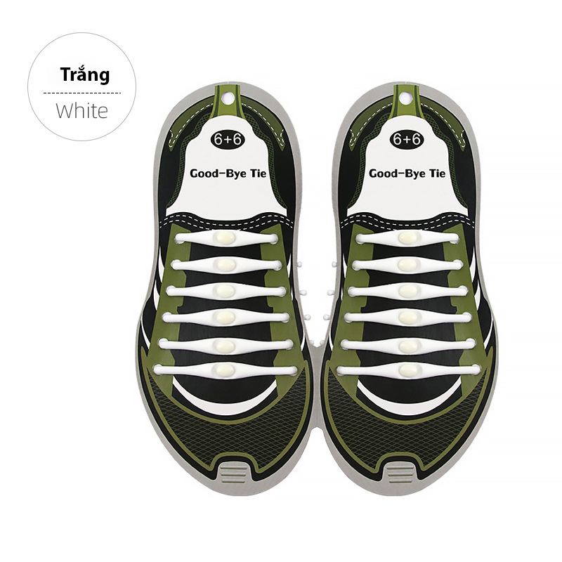 Dây giày cao su Bella925 bộ 12 dây giày thông minh đàn hồi unisex cho sneaker và giày da