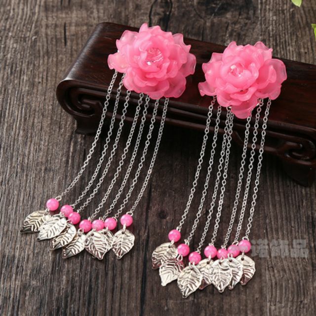 Kẹp tóc cổ trang hình hoa Sơn Trà Mẫu Đơn