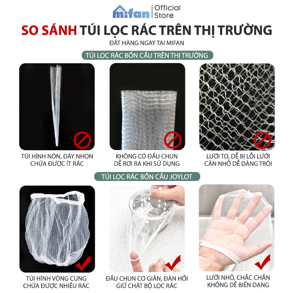 100 Túi Lọc Rác Bồn Rửa Chén Bát - Siêu Rẻ