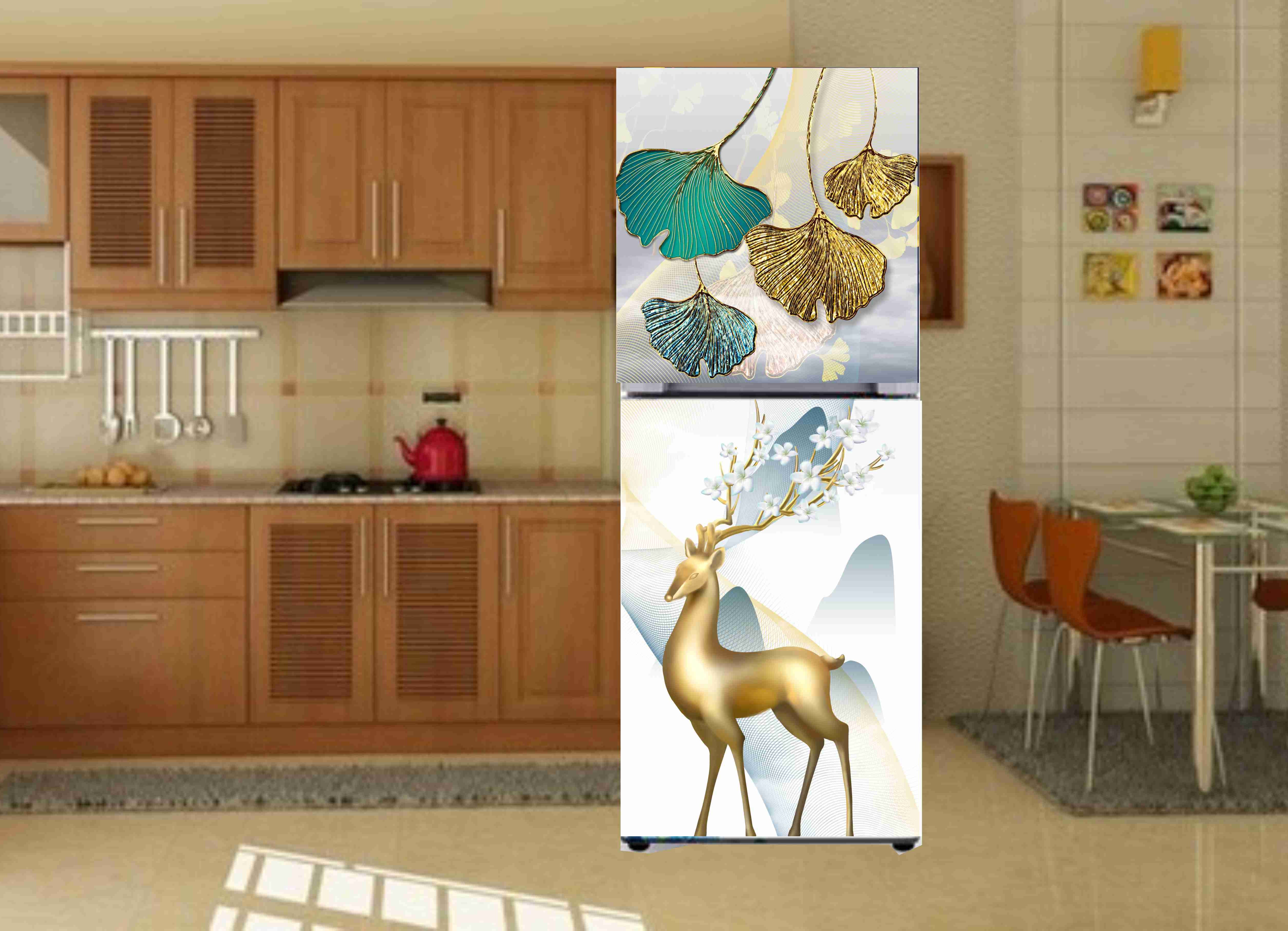 Decal 3D dán Tủ Lạnh chống thấm cao cấp mẫu mã đa dạng- in mẫu theo yêu cầu dành cho tủ lạnh dưới 220l, chiều cao dưới 1.5m