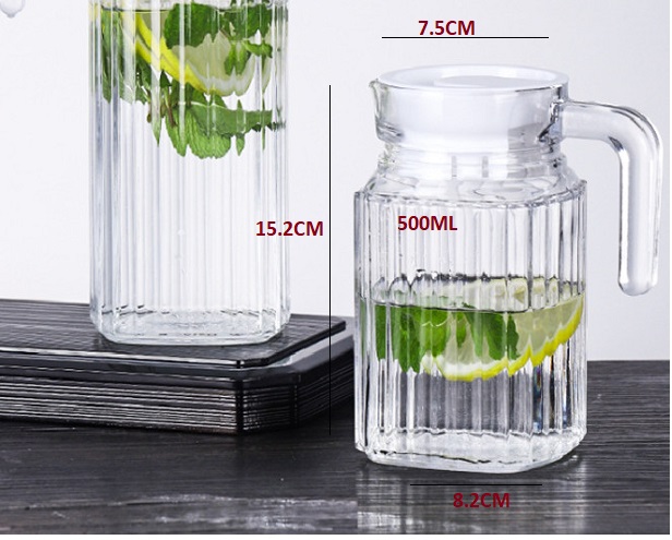 Bình nước thủy tinh deli quadro 500ml , thủy tinh cao cấp