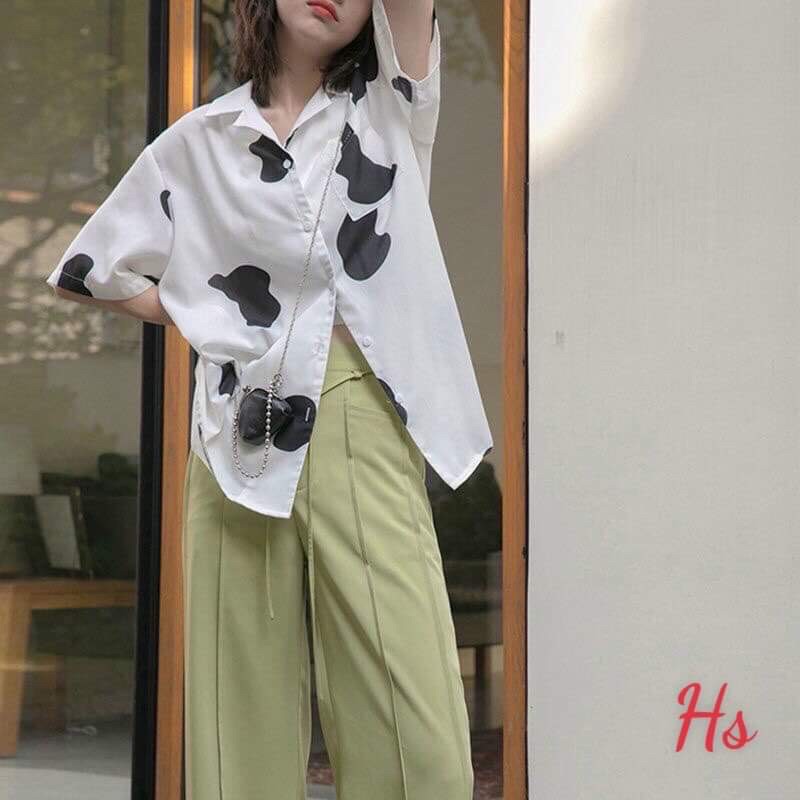 Áo sơ mi nam nữ bò sữa siêu cute