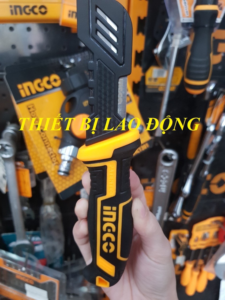 Dao tước dây điện lưỡi cong 210mm Ingco HPK82001