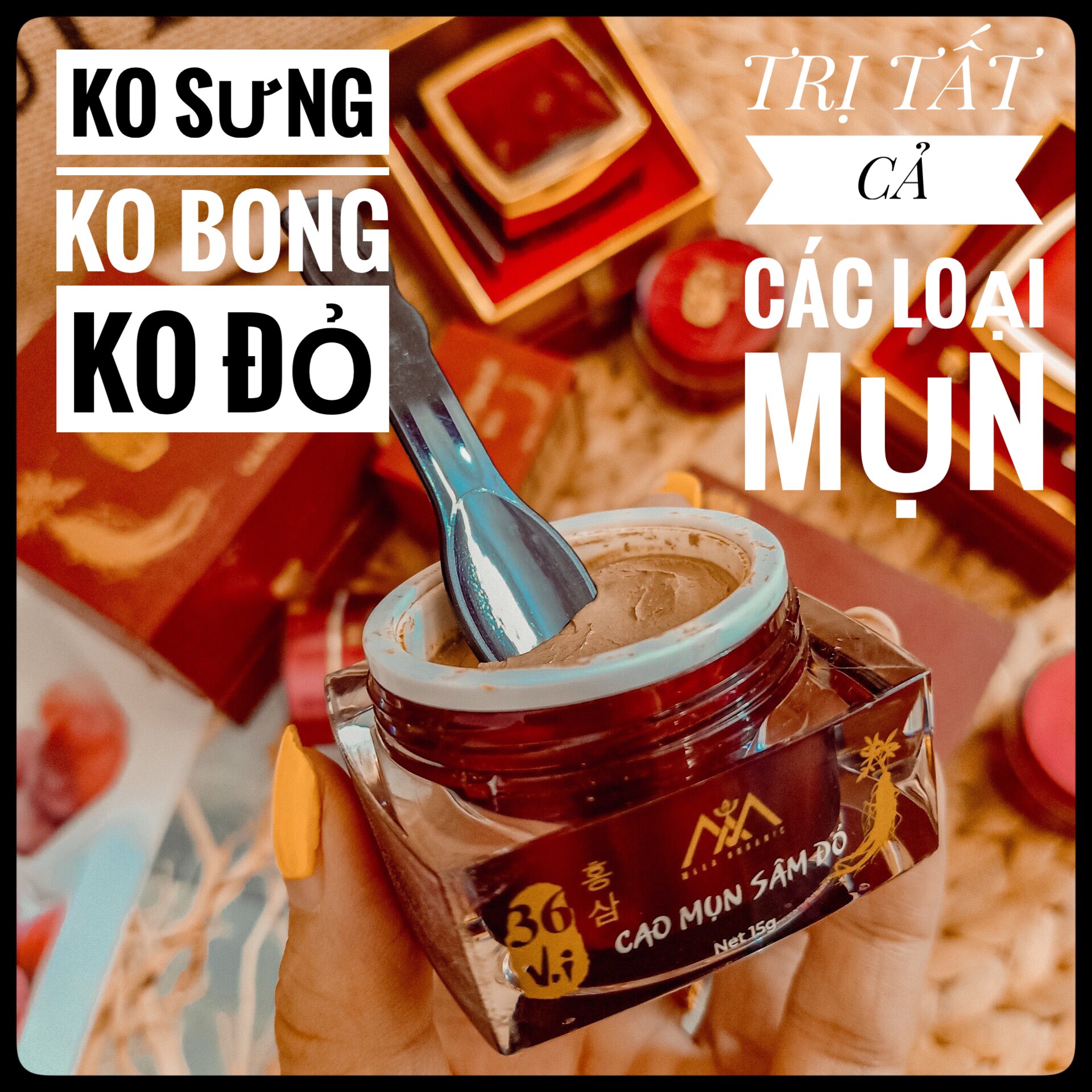 CAO MỤN SÂM ĐỎ 36 VỊ  - SỮA RỬA MẶT MẬT NHÂN SÂM