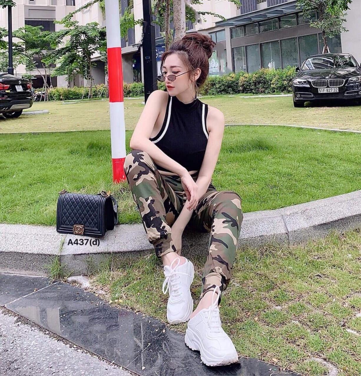 Sét bộ áo coton,quần thun lính-QH