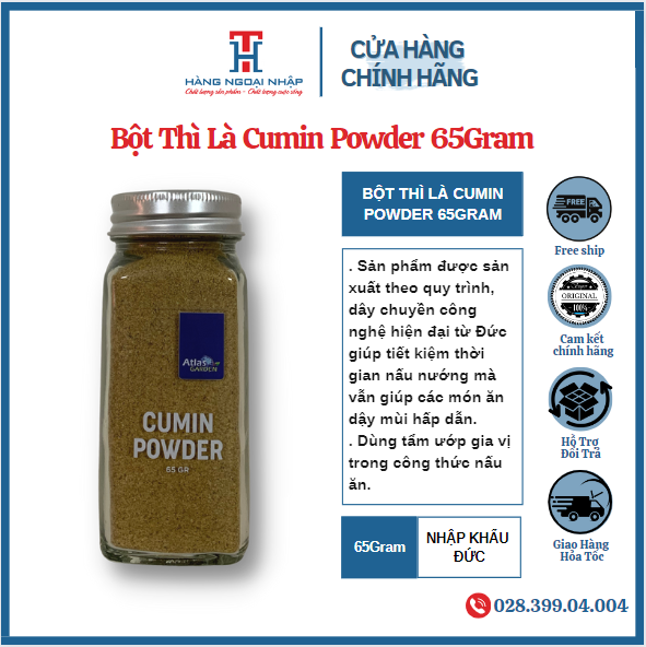 Bột Thì Là - Cumin Powder Nhập Khẩu Đức 65Gr / Hũ [ Date 2 Năm ]