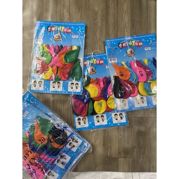 Vỉ 20 cái bong bóng nhiều màu sắc