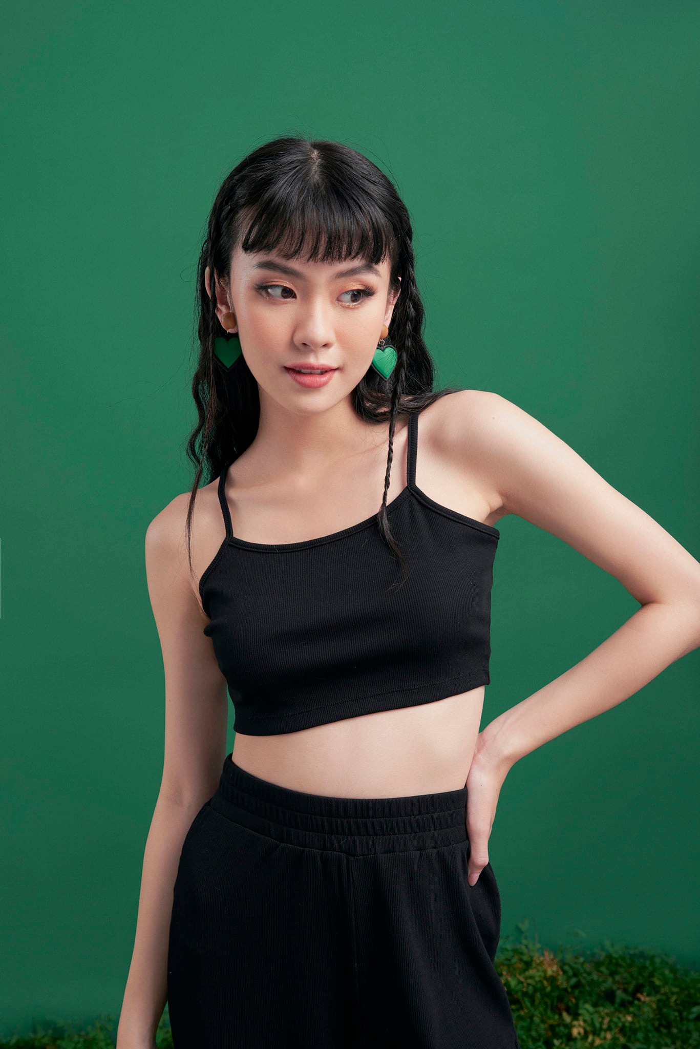 Dottie - áo thun ngắn hai dây nữ dottie đen - t0472