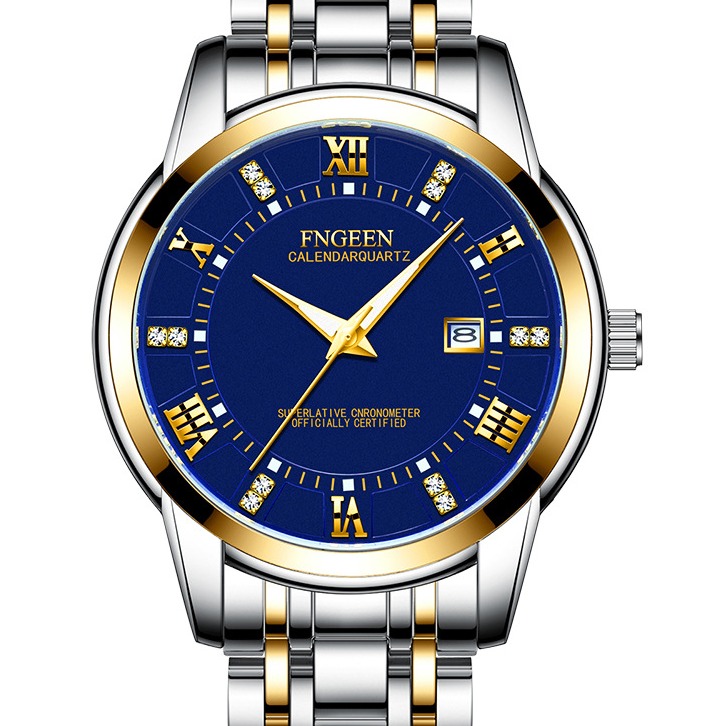 Đồng Hồ Nam FNGEEN F081 đính đá - đồng hồ Chống nước sinh hoạt rất tốt , Mặt kính Mineral rất trong và chồng trầy sinh hoạt, Võ và dây làm bằng thép 304L cao cấp nên đeo rất chắc tay ,Kiểu dáng năng động và lịch lãm