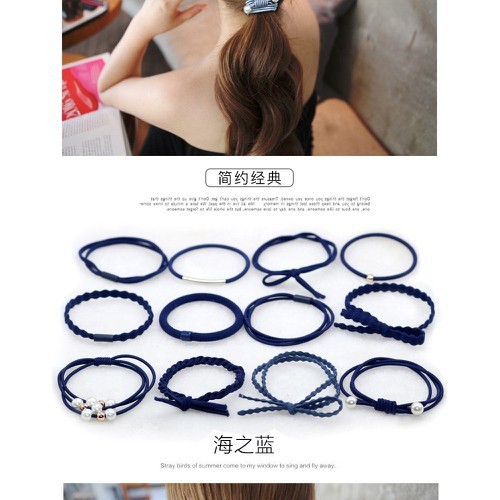 Hộp 12 dây buộc tóc nữ kiểu Hàn dễ thương