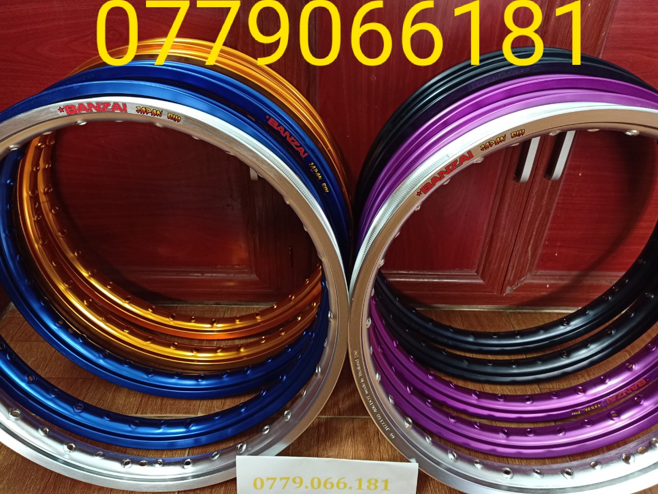 CẶP VÀNH NIỀNG NHÔM 1.4 & 1.4 TRƯỚC SAU BANZAI DALE SOLUTE SHOPPER THÁI LAN CÓ NHIỀU MÀU SẮC GẮN CÁC DÒNG XE MÁY