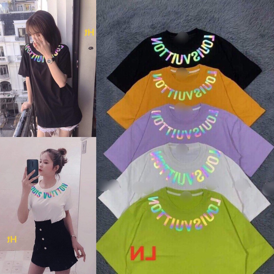 Áo phông phản quang 7 màu chữ cổ LOU cá tính