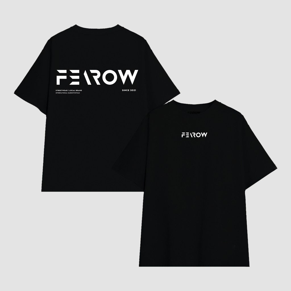 Unisex.genz áo thun unisex fearow basic hai màu đen trắng