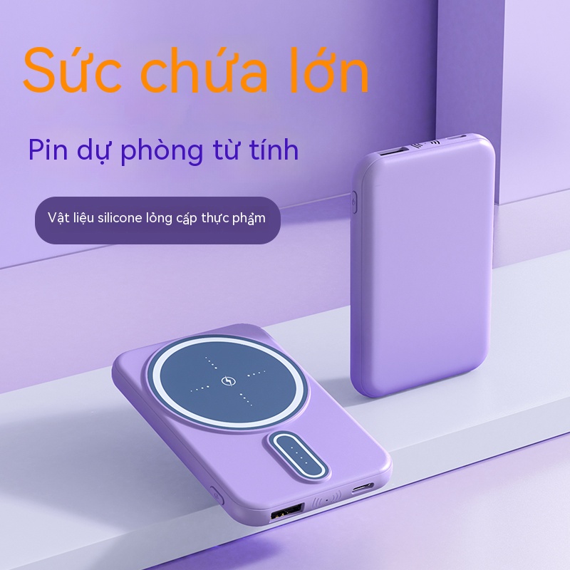 Sạc Pin Dự Phòng 100% PD QC 3.0 Pin dự phòng 50000mAh Sạc nhanh không dây Mini Pin dự phòng từ tính di động PowerIQ tốc độ cao