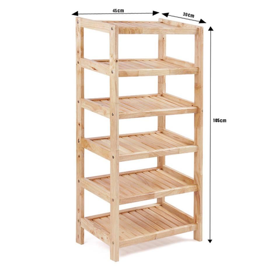 KỆ GIÀY DÉP GỖ 6 TẦNG 45CM