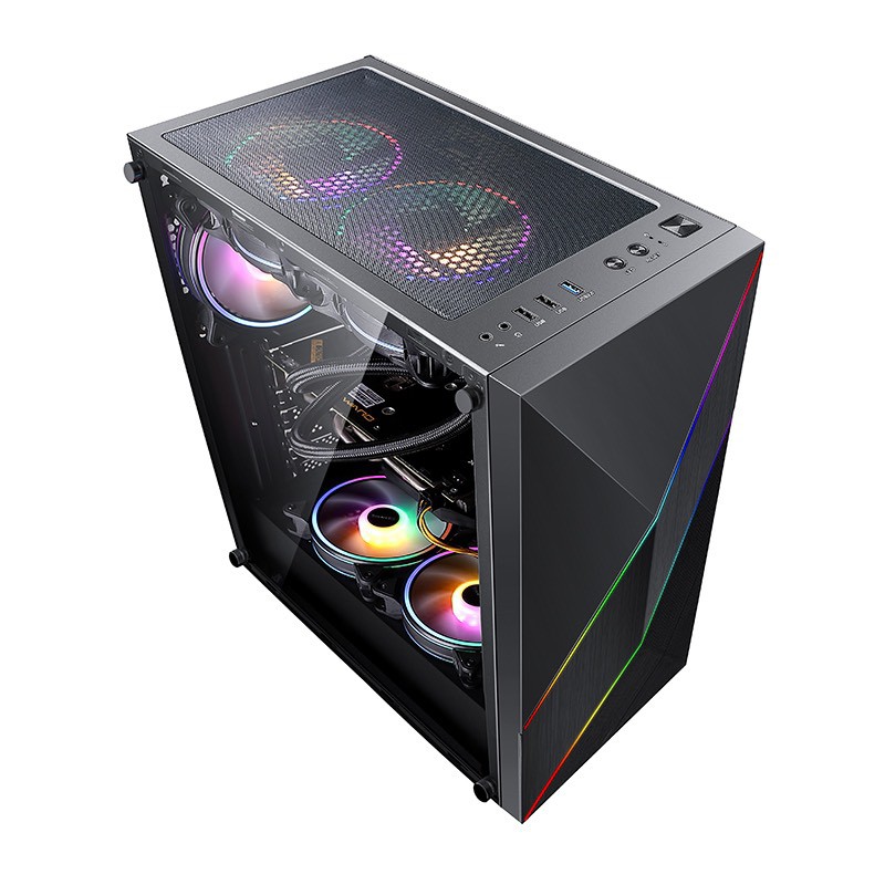 [HCM]CASE AAP DIAMOND GAMING Mặt trước dãy Led RGB (Hông Kính Cường Lực)
