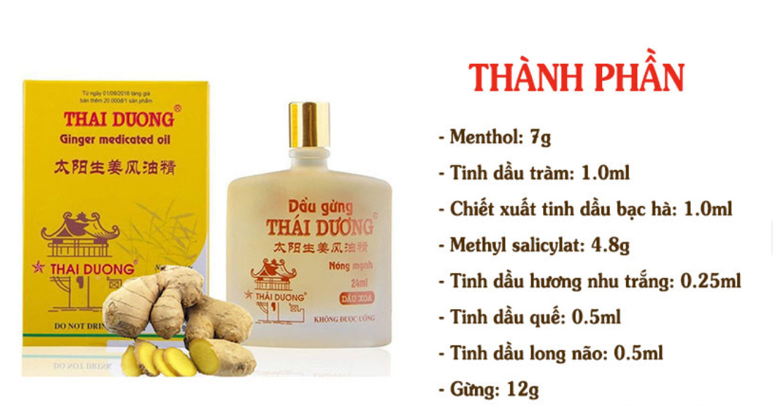 Dầu gió gừng Thái Dương 24ml - Sao Thái Dương