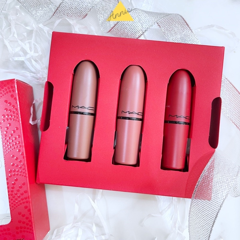 Set 3 son MAC fullsize 3g: Mehr, Whirl, Ruby Woo