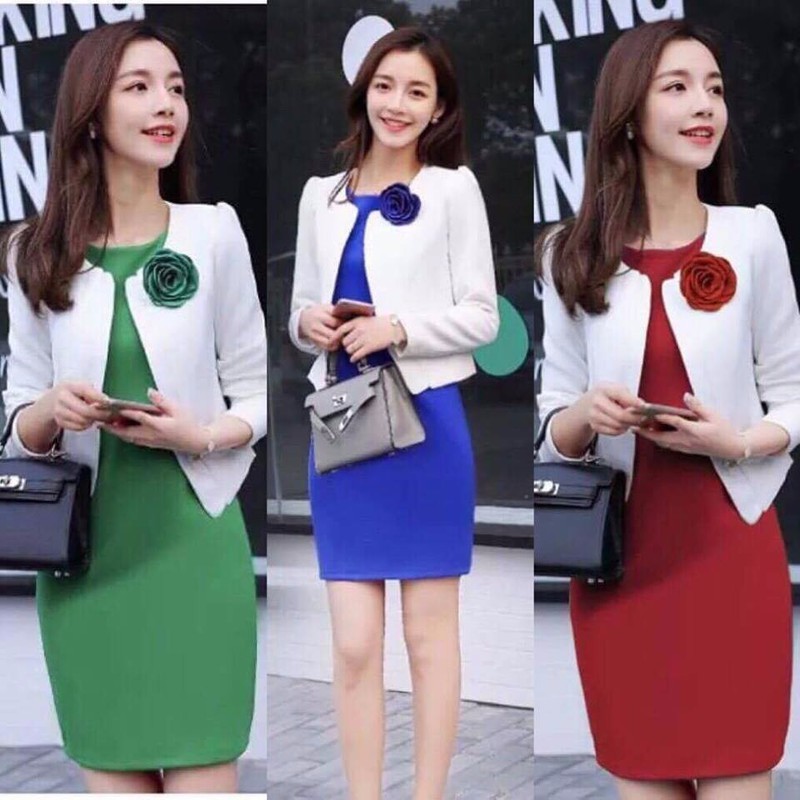 [HCM]ĐẦM CÔNG SỞ KÈM VEST THANH LỊCH - DCS42