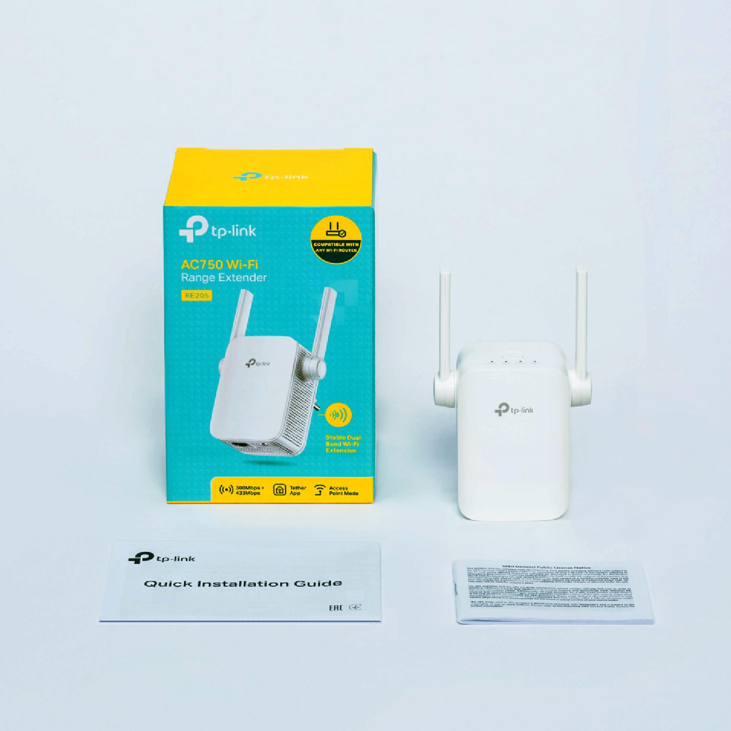 Bộ Mở Rộng Sóng Wifi TP-Link RE205 Chuẩn AC 750Mbps - Hàng Chính Hãng