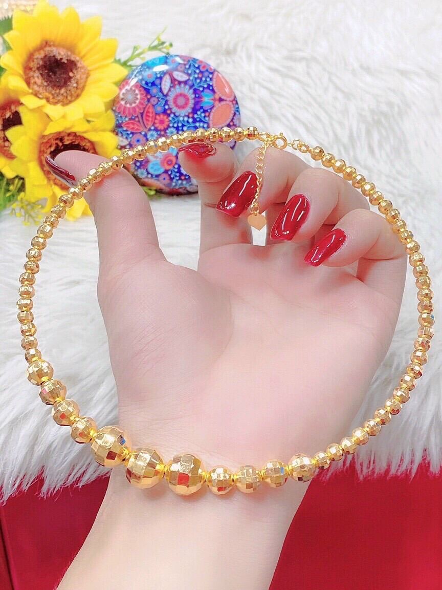 Kiềng cổ kiểu bi lớn mạ vàng 18k cao cấp