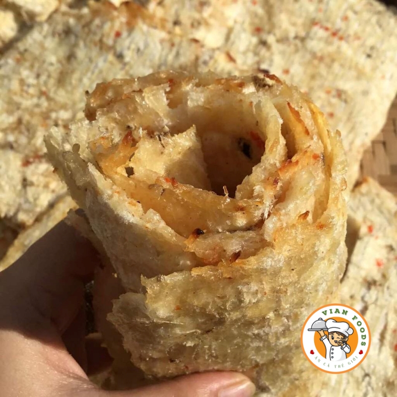 Khô Cá Thiều Tiêu Sọ Dạng Miếng - Lon 300gr- đồ ăn vặt