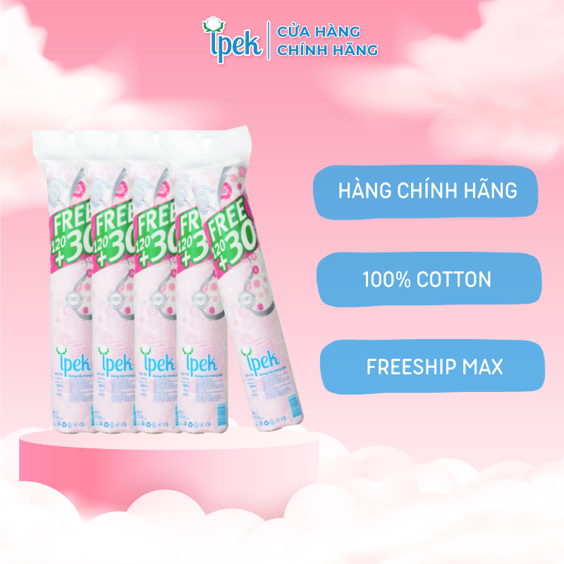 Combo 5 Bông tẩy trang IPEK 150 miếng