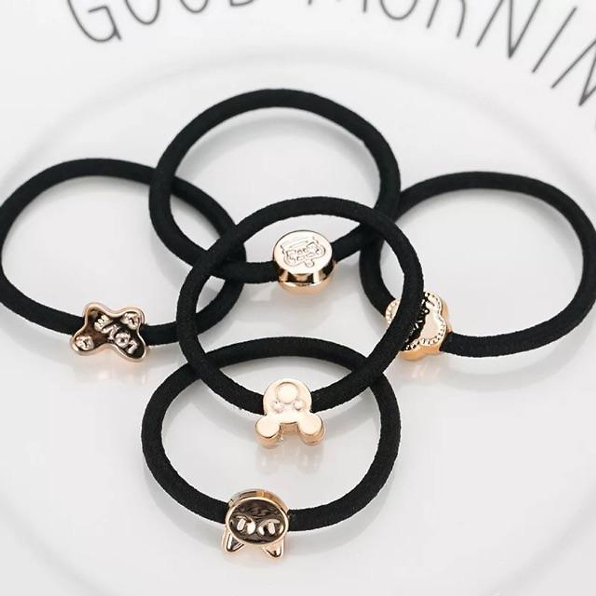 Thun cột tóc, chun buộc tóc dây màu đen - 01 thun
