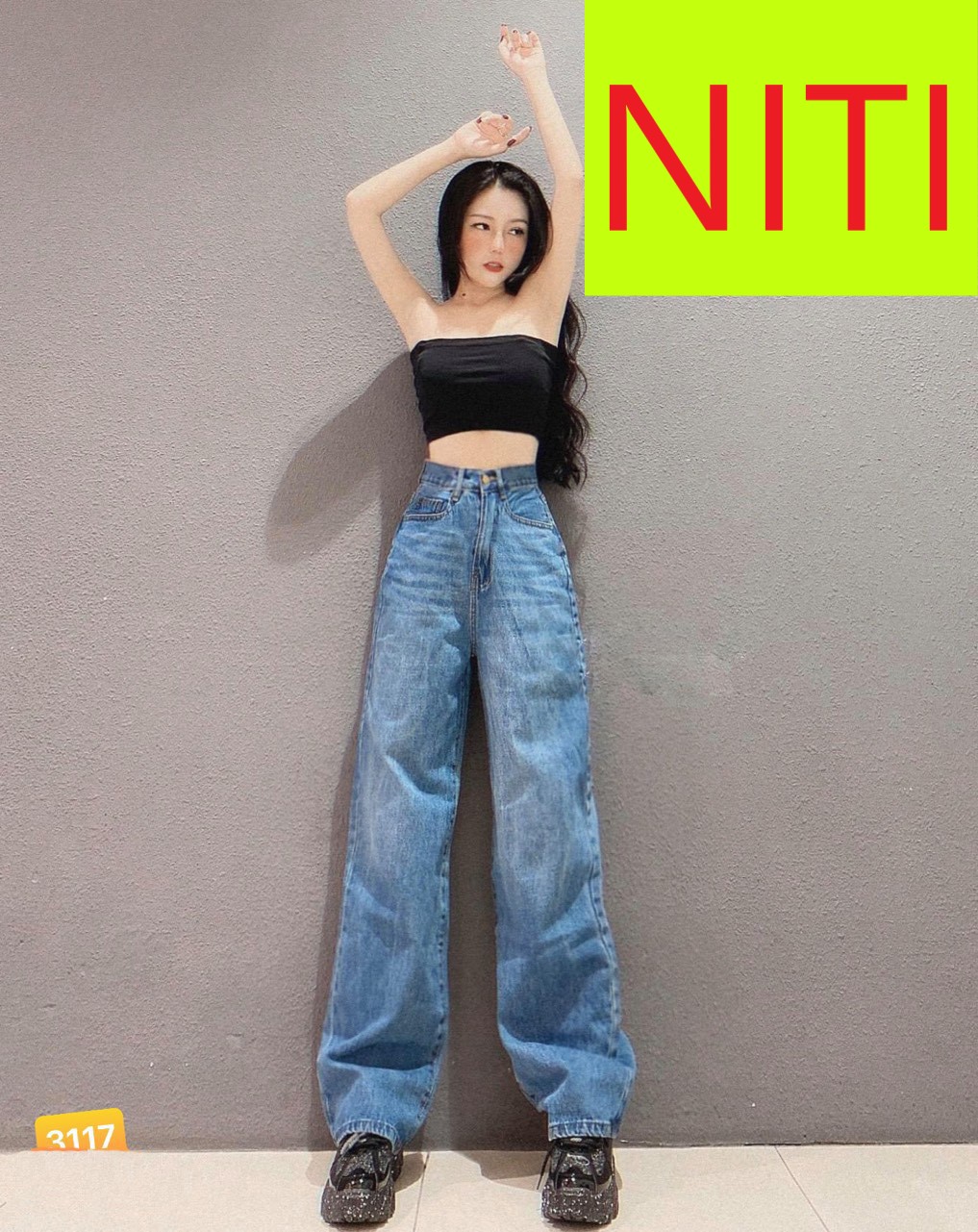 QUẦN JEAN ỐNG NỮ LƯNG CAO LAI CUỐN RÂU MÈO MÀU XANH CAO CẤP NITI ĐỦ SIZE S M L SIÊU PHONG CÁCH FORM DÁNG CỰC CHUẨN NHÌN LÀ GHIỀN