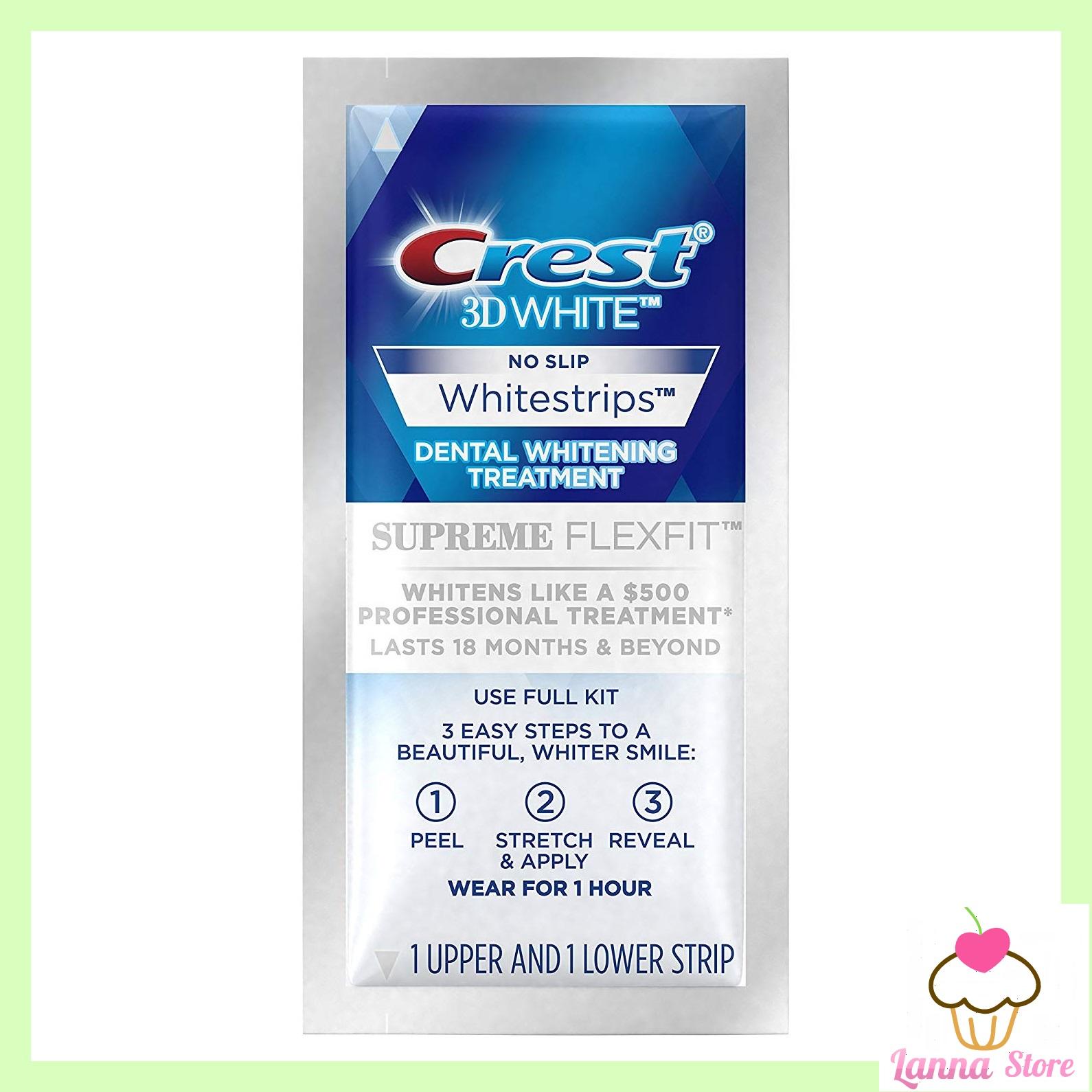 [HCM]Miếng dán trắng răng Crest 3D White loại Supreme Flexfit ( Bright ) - Mỹ
