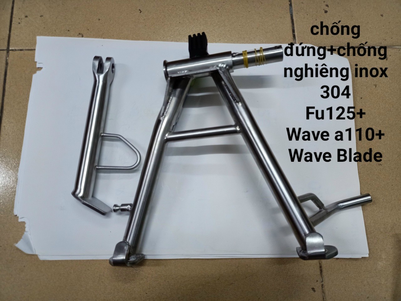 BỘ CHỐNG ĐỨNG + CHỐNG NGHIÊNG INOX 304 GẮN XE WAVE ALPHA 2017 - 2021 - BLADE - FUTURE 125