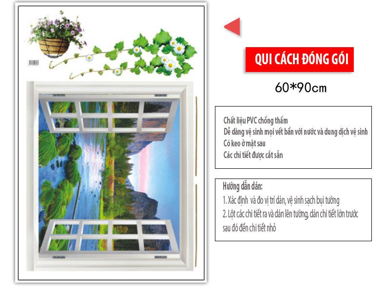 Decal trang dán tường Khung cửa sổ AY893