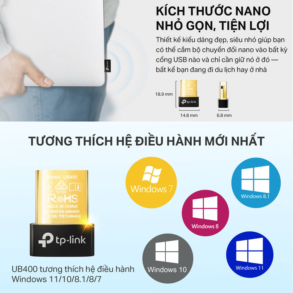 Bộ Chuyển Đổi Bluetooth TP-Link UB400 USB Nano Bluetooth 4.0 - Hãng phân phối chính thức