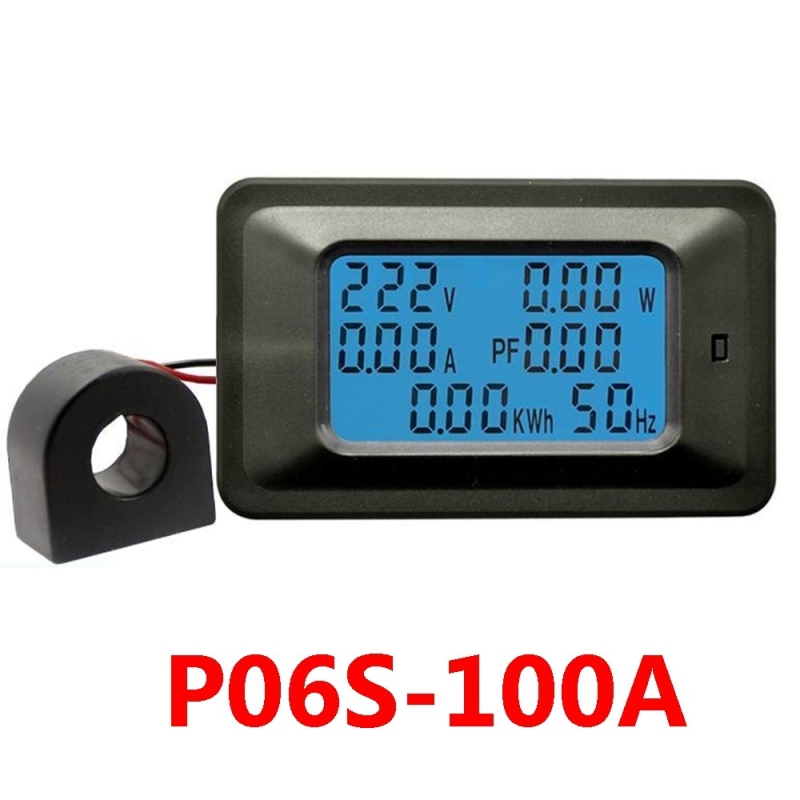Công tơ điện tử 1 pha 6 thông số P06S 100A 20A có đèn nền và reset - đồng hồ đo điện cảnh báo công suất